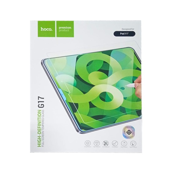 Pantalla Completa Vidrio Templado Hoco G17 para Apple iPad 11,0" Transparente